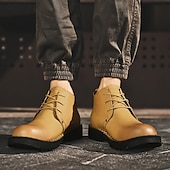 preiswerte Arbeitsschuhe-Lässige gelbe Herren-Ankle-Boots – bequem, stilvoll mit weichem Futter, ideal für legere Hochzeiten und Veranstaltungen im Freien
