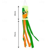 olcso Kerti zászlók, Banner-Szent Patrik-napi szélzsák zászló, ír dizájn, Szent Patrik-napi fesztivál dekoráció, színes kültéri szélzsák ünnepi ünneplésre, lóhere &amp;lóhere design.