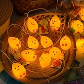 tanie Łańcuchy świetlne baterii-Wielkanocne lampki choinkowe zasilane bateryjnie, dekoracje LED, wiosenne lampki choinkowe do domu, do wewnątrz i na zewnątrz, do koszyka wielkanocnego, na imprezę, do sypialni, na sezon