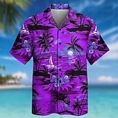 abordables Plantes tropicales-Homme Cocotier Nature et paysages Plantes Tropicales Chemise Chemise à col cubain Chemise hawaïenne Manche Courte Hawaïen Vacances Fête Tenue de plage Été Printemps Chemise à col camp Impression 3D
