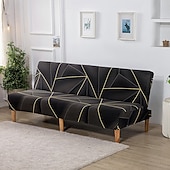 abordables Couverture du canapé Futon-Housse de canapé-lit extensible en tissu imprimé, disponible en 3 tailles différentes, housse de canapé sans accoudoirs, housse de banc élastique, protection décorative pour le Nouvel An, décoration