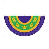tanie Garden Flags, Banner-Brazil Carnival Flag, Mardi Gras Half Flag, Carnival Party Decorations, Festive Atmosphere, Colorful Festival Flag for Home, Parade, and Outdoor Event Decor