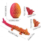 رخيصةأون عيد الفصح-بيض تنين مطبوع بتقنية الطباعة ثلاثية الأبعاد مع تنين بداخله، بيض صغير، ألعاب كريستالية مفصلية، حشوات لسلال عيد الفصح، قطع أسطورية غامضة