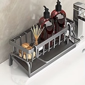 billiga Event &amp; Party Supplies-Praktisk hyllställning multifunktionell plastförvaringsuppsättning för kök och badrum - hängande förvaringsställ för kranar lämplig för disktrasor, svampar, borstar - hållbar, lättrengjord