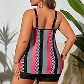 economico Surfing Tankinis &amp; Bikinis-Per donna Costume da bagno 2 pezzi Costumi da bagno A righe Ultra Leggero (UL) Controllo addominale Elastico Senza Maniche Costume da Bagno Surf Snorkeling Estate