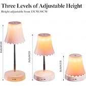 tanie Lampy stołowe-Lampka nocna reagująca na gesty, z regulowanym na wysokość drążkiem, zmieniająca 7 kolorów &amp;Lampa stołowa z 3 trybami RGB i bezdotykowym sterowaniem gestami, bezstopniowo ściemnialna lampka nocna do