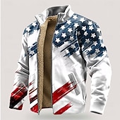  4 luglio 2026 250° Giorno della Memoria Felpa con Cappuccio con Zip e Bandiera Americana per Uomini per Attività Sportive All'aperto