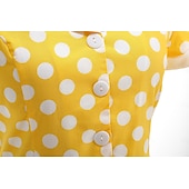 baratos Dresses-1950s Retro Vintage Rockabilly Midi Swing Dress Flare Dress Short Sleeves Polka dots Fit &amp; Flare Fancy Dress Women's Carnival Valentine's Day Casual Homecoming Retro Theme Party Adults' Dress Spring
