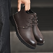 preiswerte Arbeitsschuhe-Lässige gelbe Herren-Ankle-Boots – bequem, stilvoll mit weichem Futter, ideal für legere Hochzeiten und Veranstaltungen im Freien