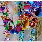 billige Baderomsgadgeter-glittergirlander med skinnende paljetter – festlige båndslynger til festdekorasjon, bryllup, bursdag, høytid og juletredekor, glitrende hengende girlander til hjemmet &amp;styling av arrangementer