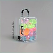 Недорогие Пасха-20 светящихся в темноте пасхальных фигурок кроликов с мини-чемоданом, миниатюрные светящиеся кролики для наполнения пасхальных яиц, корзинок, украшения стола, сказочного сада, коллекционные