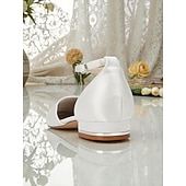 economico Madre della Sposa/Sposo-décolleté da donna con tacco basso e cinturino alla caviglia in raso bordeaux - eleganti scarpe da sera minimaliste per la mamma della sposa, matrimonio chic in città &amp;eventi formali