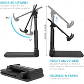 ieftine Depozitare  &amp; Organizare-Suport telefon pliabil cu 3 bucăți, suport telefon desktop, unghi și înălțime reglabile, compatibil cu toate telefoanele de 4-10 inci, ideal pentru birou și utilizare pe tabletă