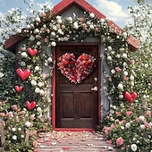 ieftine Bannere pentru garaj și ușă-Ziua Îndrăgostiților Afișe Capacul ușii Bannere în aer liber Iubire Inimă Drăguţ Romantic #D Petrecere Cămin Fundaluri de fotografiere Ușa din Față Decorațiune pentru cererea în căsătorie Decorațiuni