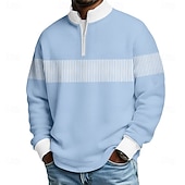 economico Polo geometrica da uomo-Per uomo Blocco di colori Polo con zip Manica Lunga Magliette polo Colletto alla coreana Casual Scuola Athleisure Ferie Abbigliamento quotidiano Stampa 3D Polo con cerniera a un quarto Autunno