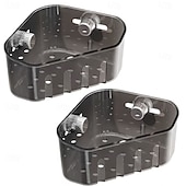 זול כלי בישול וגאדג'טים למטבח-2 יחידות סל אחסון פינתי יניקה, מארגן פינתי לכיור, מדף ניקוז ספוג ובד למטבח, מדף אחסון יניקה משולש, מארגן לחדר אמבטיה ומטבח חוסך מקום