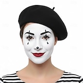 preiswerte Accessoires-Barett Pantomimenkünstler Pantomime-Clown Zirkus Cosplay-Kostüm Erwachsene Herren Damen Halloween Karneval Party Leistung Verkleiden
