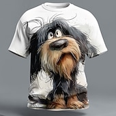  Voor heren dier Hond Grappig T-shirt Korte mouw T-shirt 3D-afdrukken Strakke ronde hals Overhemd overdreven Ontwerper Feest Feestdagen Zwart Wit Geel Zomer Lente Kleding S M L XL XXL XXXL