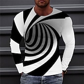 levne 3D trička-Pánské 3D tisk Grafické tisky Tričko Dlouhý rukáv tričko 3D tisk Tričkový Košile Sportovní Designové Základní Denní Venkovní ulice Vodní modrá A B Jaro &amp; podzim Oblečení S M L XL XXL 3XL 4XL