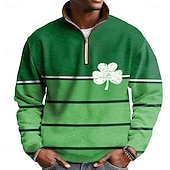  Sv. Patrik Den shamrocku pánské svetry módní přehnané partie vysoký límec outdoorové streetwear klubová party zelené na zip podzim zima designér S M L XL XXL XXXL