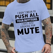 economico Magliette grafiche da uomo-T-shirt grafica divertente da uomo 'Non intendevo premere tutti i tuoi pulsanti muto' gioco di parole maglietta umoristica a manica corta