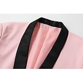  رجالي بليزر + بنطلون رسمي سترة الدعاوى عمل حفلة كوكتيل حفلة الزفاف 2 قطعتين موضة كاجوال الربيع الخريف بوليستر ألوان متناوبة جيب Buttons مريح صدر فردي سترة رياضية رمادي داكن أسود أبيض أحمر غامق