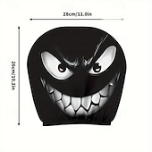 cheap Slipcovers-2pcs Cartoon Big-Eyed Face Printed Car Headrest Covers, Interior Decoration, Universal Fit, Washable, Easy to Install, Suitable for Long Trips Or Road Trips, Perfect Quirky Car Decoration