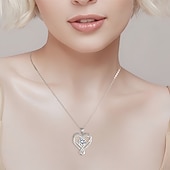 levne Dárkové předměty-Náhrdelník "To My Love", náhrdelník z nerezové oceli pro ženy, dřevěná světelná dárková krabička, dárek pro manželku ke dni matek, Valentýna, výročí svatby, laserově gravírovaný vícevrstvý přívěsek