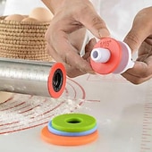 voordelige Keukengerei &amp; Gadgets-Deegroller met verstelbare dikte en mat, roestvrijstalen deegroller met maatverdeling, verstelbare dikte voor het bakken, inclusief mat en deegset voor gemakkelijk uitrollen.