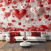 cheap Wall Tapestries-Valentine's Day Tapestry Banners Blanket Rose Love Heart Cute Romantic 3D Party Living Room Shooting Backgrounds Marriage Proposal Decoration Home Decor