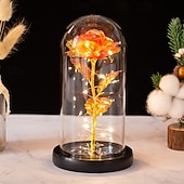 ieftine Lumini decorative-Lampa de noapte LED decorativă cu trandafiri de Ziua Mamei 21.5 * 11.5CM cadou pentru iubită soție și mamă cutie pentru baterii AAA ornament de atmosferă în dormitorul interior