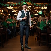 Χαμηλού Κόστους Ανδρικά υποδήματα-Ανδρικά πράσινα παπούτσια με λουράκια μοναχού και λεπτομέρειες brogue, κομψά επίσημα υποδήματα για γάμους, επαγγελματικά πάρτι και εμφανίσεις για την ημέρα του Αγίου Πατρικίου