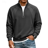 economico Felpe di base-Per uomo Maglia Felpa con cappuccio Felpa con zip corta Rosso bordeaux Nero Verde chiaro Verde militare Blu marino Colletto Mao Semplice Patchwork Casuale Quotidiano Sport &amp; Outdoor Streetwear Cool