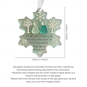 cheap Ornaments-Snowflake Shaped Acrylic Snowflake Sea Glass Friendship Christmas Ornament Unique Friendship Keepsake Coastal Winter Xmas Tree Decoration Ideal Gifts for Best Friends