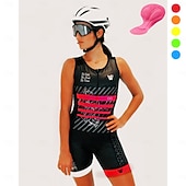 זול ערכות בגדי נשים-בגדי ריקוד נשים חולצת ג'רסי ומכנס קצר לרכיבה חליפת טריאתלון שרוולים קצרים רכיבת הרים רכיבת כביש קיץ אביב סתיו שחור אדום כחול אופניים ייבוש מהיר רך תומך זיעה אלסטי נושם ספורט ביגוד