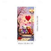 זול שטיחי חופשה-כיסוי לדלת ליום האהבה, דגל חגיגת לב, מושלם לאביזרי צילום, קישוט חגיגי, אידיאלי ליצירת אווירת יום האהבה רומנטית ועיצוב פתח דלת