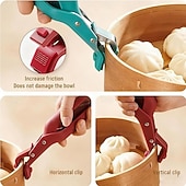 billige Kjøkkenutstyr og -redskap-4-pakning gripetang for varmeplater med kroker, multifunksjonell skåldingsbestandig bolleholderklips for kjøkken silikon sklisikker skåldingsbestandig tallerkengriper, bolleklips varm tallerkengriper