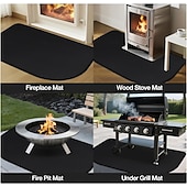  tappeto per camino, 2' x 3'6'' x 0.06'' tappeti per camino resistenti al fuoco, in fibra di vetro e con fondo antiscivolo, tappeti per camino resistenti al fuoco, cuscinetti per camino per stufa a