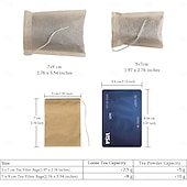 Χαμηλού Κόστους Σκεύη &amp; Γκάτζετ Κουζίνας-100 τεμάχια σακούλες φίλτρου τσαγιού μιας χρήσης για χαλαρό κορδόνι τσαγιού, κενή σακούλα για τσάι σε φύλλα με 100% αλεύκαντο χαρτί