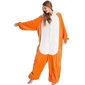 ieftine Costum de animal-Pijamale Kigurumi Costum de grup Costumul Onesie Animal vulpe rosie Cald Confortabil Capișon Lână  Adulți Bărbați Pentru femei Unisex Halloween Carnaval Petrecere Performanță homewear Îmbrăcați-vă