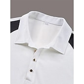 economico Polo classica da uomo-Per uomo Polo Maglia da golf Streetwear Casuale Bavero Manica Lunga Essenziale Moderno Blocco di colori Patchwork Bottoni Primavera Autunno Vestibilità regolare Bianco Polo