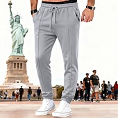 cheap Joggers-Men's Sweatpants Joggers Trousers Drawstring Pocket Elastic Waist Plain Comfort Breathable Outdoor Daily Holiday Vacation Fashion Blue Black Micro-elastic