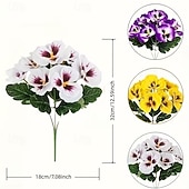 voordelige Kunstbloemen-9 bundels driekleurige kunstbloemen in retrostijl, geschikt als bloemversiering voor binnenplaats, balkon, binnen- en buitenbeplanting, bruiloftsdecoratie, feestartikelen en huisdecoratie.