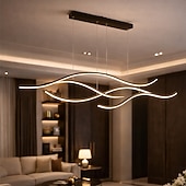 זול עיצוב קו-100/120 ס"מ led תליון אור גל עיצוב קו עיצוב זהב שחור מתכת סגנון אומנותי משרד בסגנון מודרני, חנויות גימורים צבועים מסוגננים אומנותי led 110-120v 220-240v