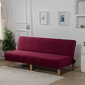 abordables Couverture du canapé Futon-Housse de canapé-lit extensible en tissu imprimé, disponible en 3 tailles différentes, housse de canapé sans accoudoirs, housse de banc élastique, protection décorative pour le Nouvel An, décoration