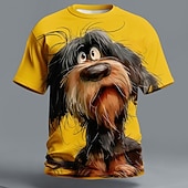  Voor heren dier Hond Grappig T-shirt Korte mouw T-shirt 3D-afdrukken Strakke ronde hals Overhemd overdreven Ontwerper Feest Feestdagen Zwart Wit Geel Zomer Lente Kleding S M L XL XXL XXXL