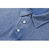 Χαμηλού Κόστους Κλασικό Πόλο Ανδρών-Ανδρικά Μπλουζάκια πόλο Πουκάμισο 100% Cotton Acid Wash Κλασσικά Μακρυμάνικο Causal Αθλημα Ρούχα Γυμναστικής Αναπνέει Μαλακή Πόρπη Πλύσιμο με οξύ Πλύνθηκε σε στυλ vintage Συμπαγές Χρώμα Θαλασσί Μαύρο