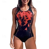 abordables Rash Guards Une Pièce-Femmes Maillot de bain Maillot de bain 1 pièce Graphique Protection UV Haute élasticité Sans manches Maillot de Bain Surf Plongée Plongée en apnée Été