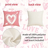cheap Throw Pillows,Inserts &amp; Covers-Valentine's Day Heart Pillow Cover, Durable and Breathable Cushion, Comfortable for Sofa, Living Room, Perfect for Creating a Cozy and Romantic Holiday Atmosphere in Your Home Decor