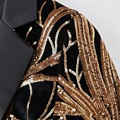 cheap Ring Bearer Suits &amp; Outfits-Kids Boys' Blazer Outerwear Sequin Tree Long Sleeve Pocket Buttons Coat Party Fashion Streetwear Cool Blue Red Purple Spring Fall 4-12 Years